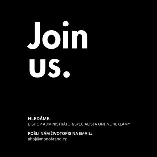 JOIN US Hledáme do našeho týmu e-shop administrátora / specialistu na online reklamy. Pokud jsi to ty, napiš nám na...